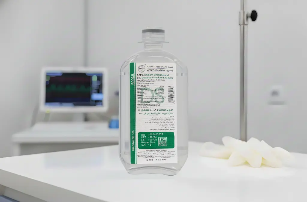 ​0.9% Sodium Chloride & 5% Glucose Infusion (DS) W.C 500 ML
