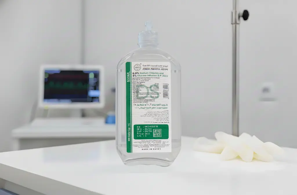 0.9%Sodium Chloride & 5% Glucose Infusion (DS) W.O.C 500 ML (PP)