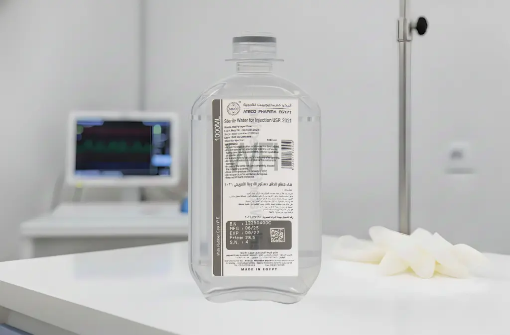 Sterile water for injection (WFI) w.c 1000 ML (PE)